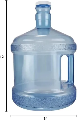 2 Gallon BPA FREE Short Stubby Water Bottle With Handle, Cap Drinking Water In USA