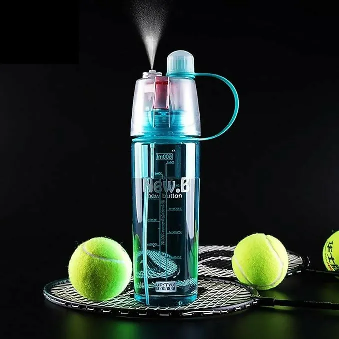 2-in-1 Mist and Drink Water Bottle Click Sale 600ml Spray Sipper for Outdoor & Fitness Use