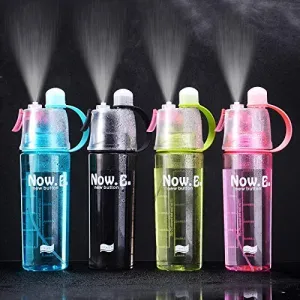 2-in-1 Mist and Drink Water Bottle Click Sale 600ml Spray Sipper for Outdoor & Fitness Use