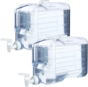 2 Pack 1.5 Gallon Fridge Water Dispensers Bottle with Leak-proof Spigot and Convenient Handle Drink Dispenser for Fridge - Refrigerator Water Dispenser for Party Drink Juice Iced Tea