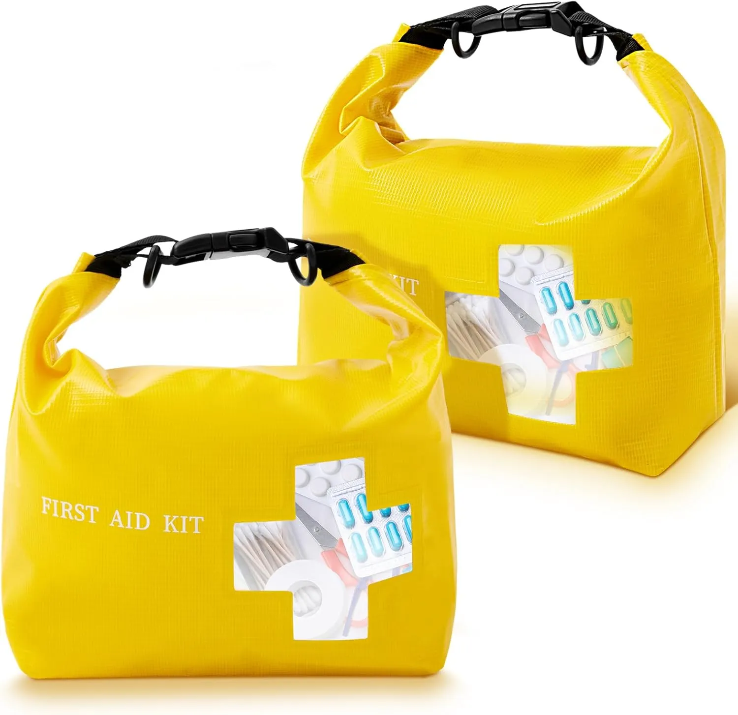 2 Pack of Waterproof First Aid Kit, Empty Lightweight Boat Dry Bag, Portable Emergency Survival Medical Supplies for Swimming Traveling Hiking Camping Backpacking Cycling
