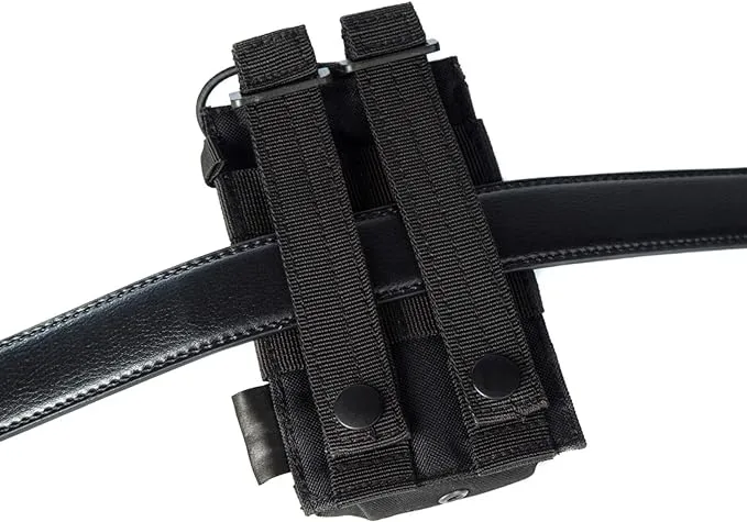 2 Pack Tactical Radio Holder Radio Case Molle Radio Holster Military Heavy Duty Radios Pouch Bag for Two Ways Walkie Talkies Adjustable Storage with 3 Pack Patch