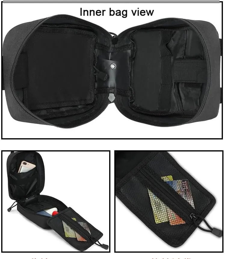2 Pcs Tactical Medical Pouch, MOLLE System, First Aid Pouch, Rip-Away EMT Bag, Empty Utility Pouch for Outdoor Activities