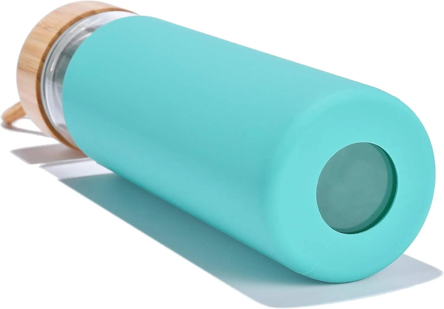 20 Oz Borosilicate Glass Water Bottle with Bamboo Lid and Silicone Sleeve – Reusable BPA Free Drinking Bottle with Lids - Cute Bottle for Women - Glass Shaker Bottle (Arcadia)