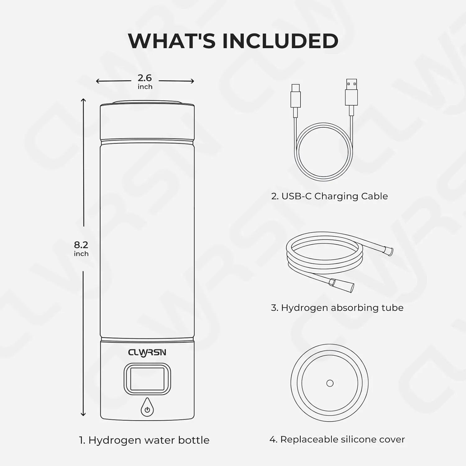 2025 Hydrogen Water Bottle Generator-Portable Hydrogen Water Ionizer Machine-SPE/PEM Technology-Athletic Performance & Hydration System-Alternative to Hydrogen Water Pitcher(Silver)