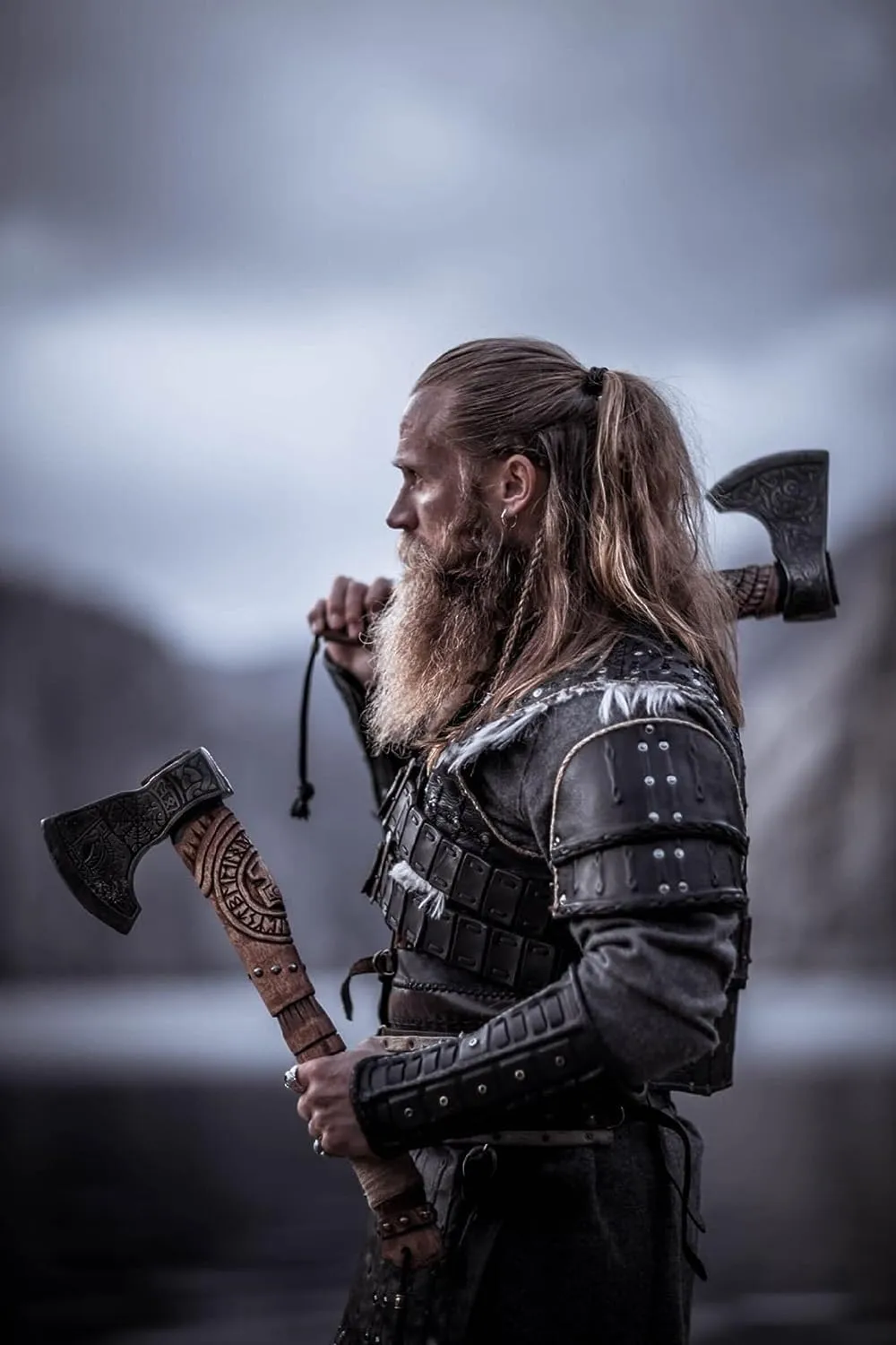 22-Inch Hand-Forged Viking Axe with Sheath, Hatchet with Sheath, Axe for Men, Survival Axe, Viking Bearded Camping Axe, Best Gift Axe
