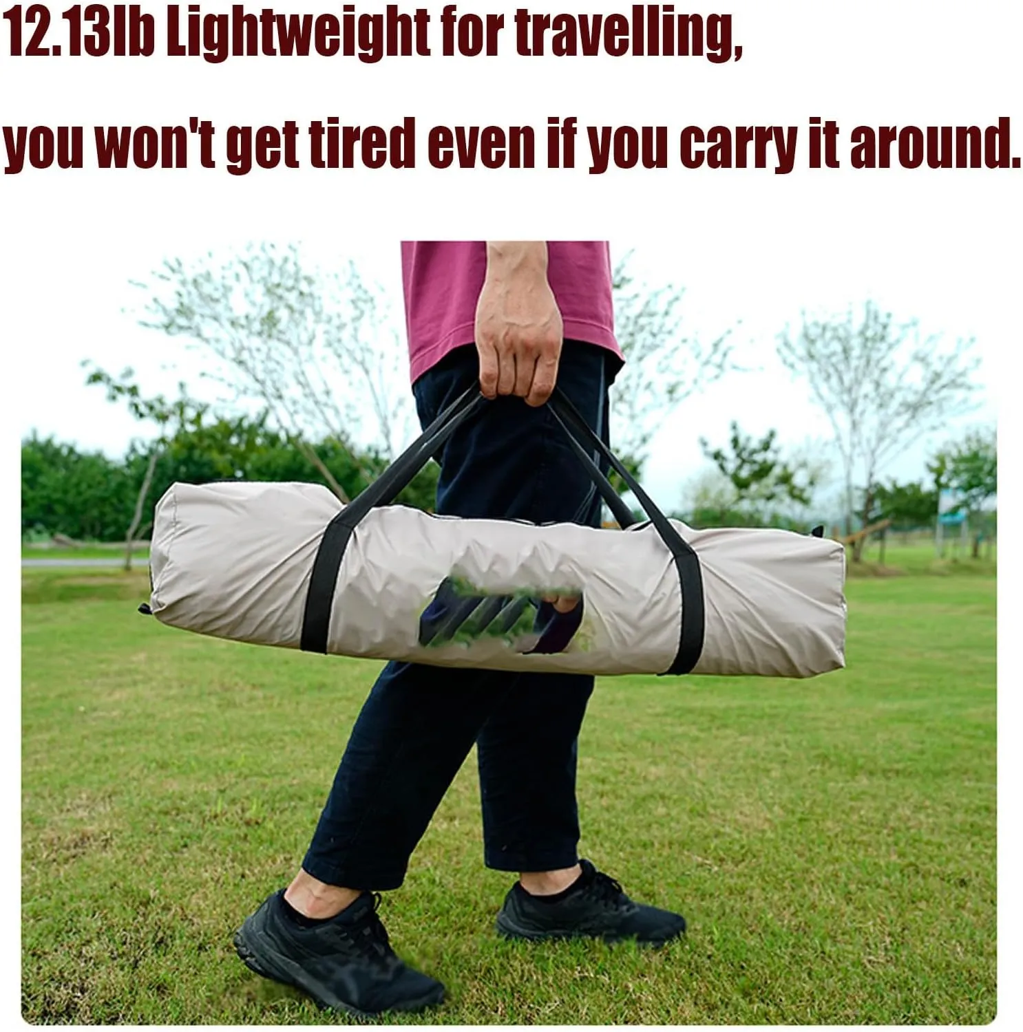 220x177inch Waterproof Portable Tarp Multifunctional with Poles Outdoor Camping Traveling Awning Windproof Anti UV Backpacking Tarp Shelter Rain Tarp(Rice-White,220x173x102inch)