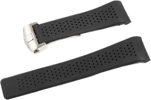 22mm 24mm Silicone Men Watchband Band With Clasp Perforated Watch Strap Sport Bracelet Belt