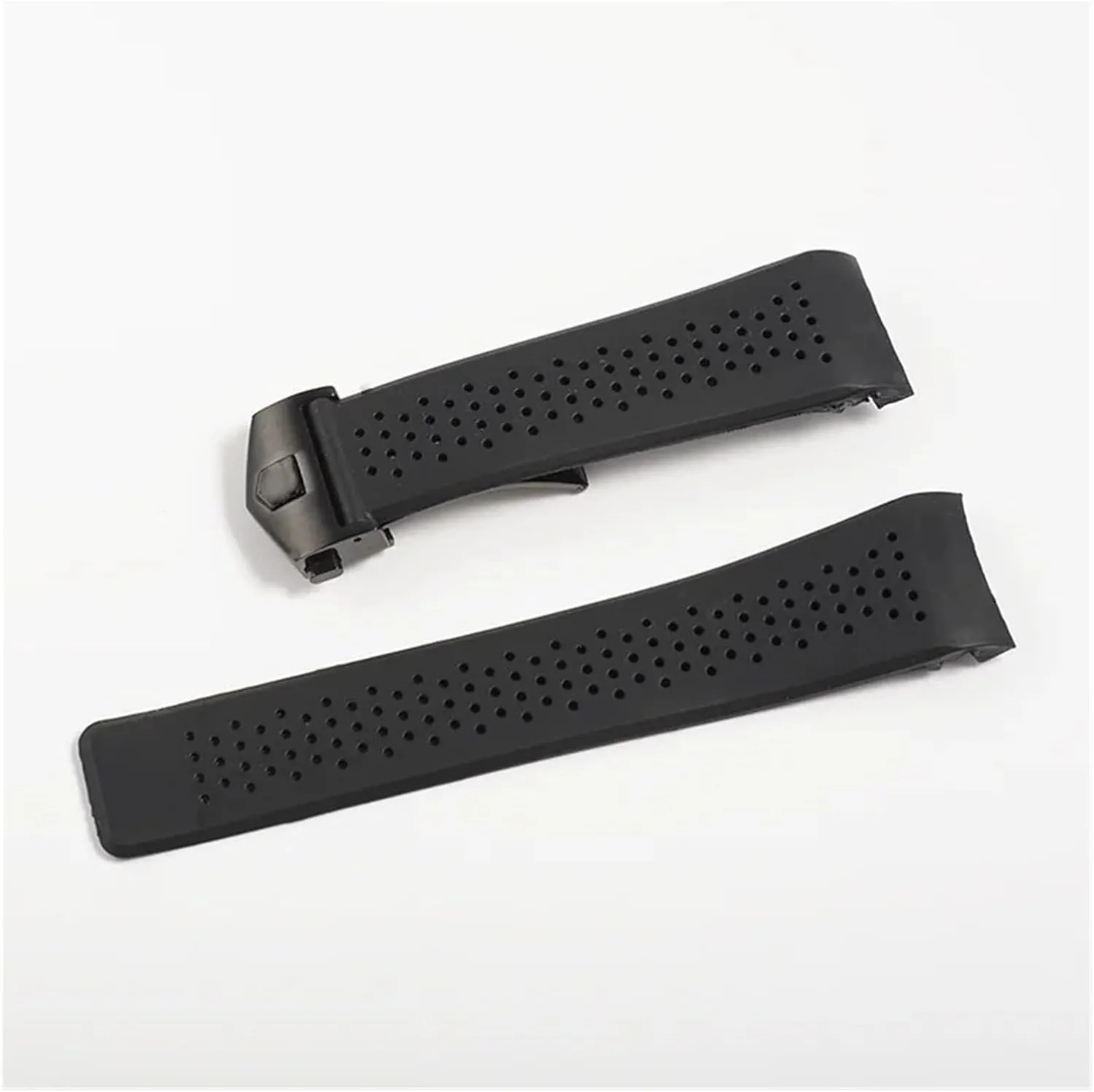 22mm 24mm Silicone Men Watchband Band With Clasp Perforated Watch Strap Sport Bracelet Belt