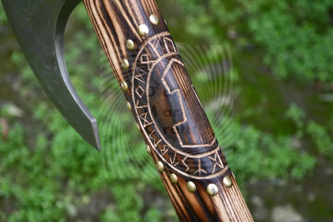 24'' Custom Hand Forged Viking Axe Real, Tomahawk Viking Hatchet Beared Camping Axe, 5160 HIGH Carbon Steel Blade, Viking Gift for Him - Ragnar Axe Viking axe prop