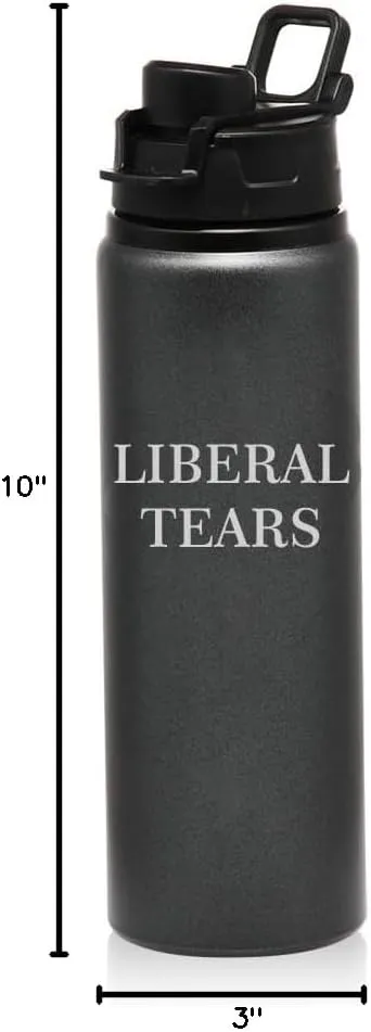 25 oz Water Bottle Sports Travel Mug Gift Liberal Tears (Charcoal)