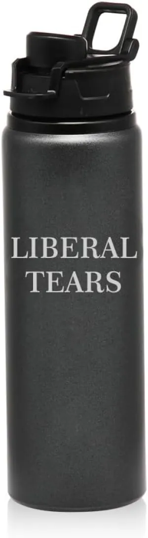 25 oz Water Bottle Sports Travel Mug Gift Liberal Tears (Charcoal)