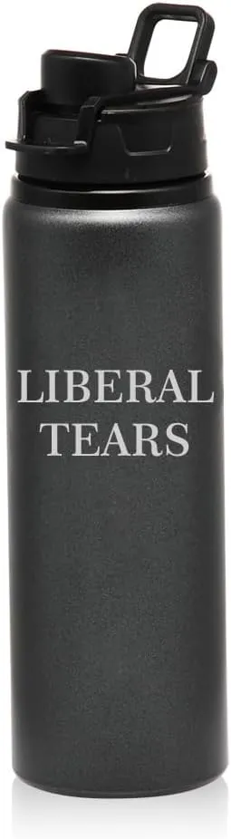 25 oz Water Bottle Sports Travel Mug Gift Liberal Tears (Charcoal)
