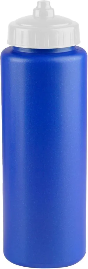 25-Pack, 32 oz Water Bottles, BPA Free Squeeze Bottle, Blue Water Bottle with White Lid, Made in USA by Gary Plastic Packaging