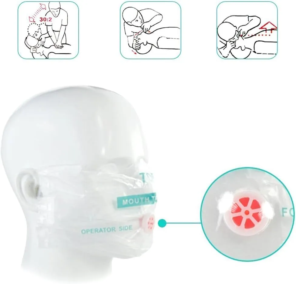 25pcs CPR Face Shield Mask Keychain Keying CPR Face Shields Pocket Mask for First Aid or CPR Training (Red-25)