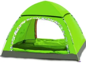 3-4 Person Automatic Pop-Up Camping Tent, Waterproof & UV-Resistant, Single-Layer Outdoor Shelter