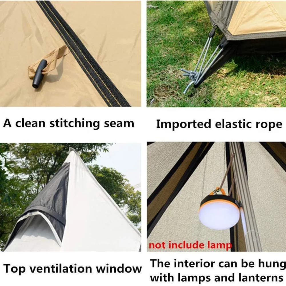 3-4 Person Camping Family Teepee Tent Outdoor Double Layers Indian Tipi Tent Suitable for Camping Hiking Holidays