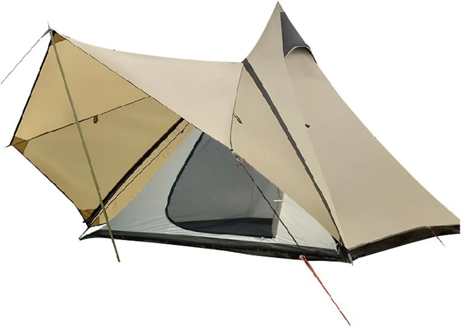 3-4 Person Camping Family Teepee Tent Outdoor Double Layers Indian Tipi Tent Suitable for Camping Hiking Holidays