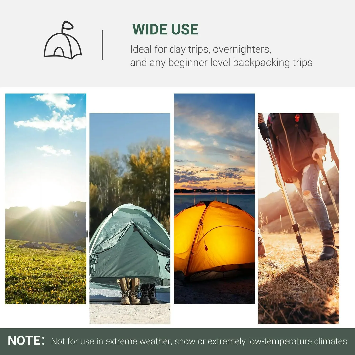 3-4 Waterproof For Green With Person Outsunny Dome Trustworthy Large Tent Family Versatile Windows