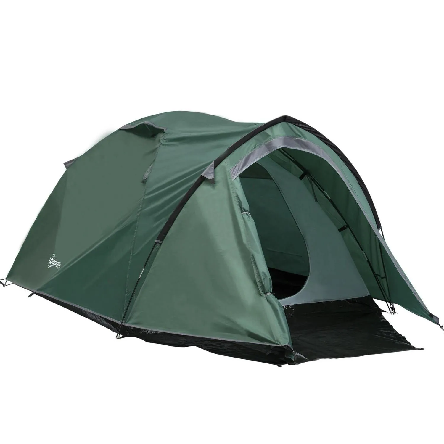 3-4 Waterproof For Green With Person Outsunny Dome Trustworthy Large Tent Family Versatile Windows