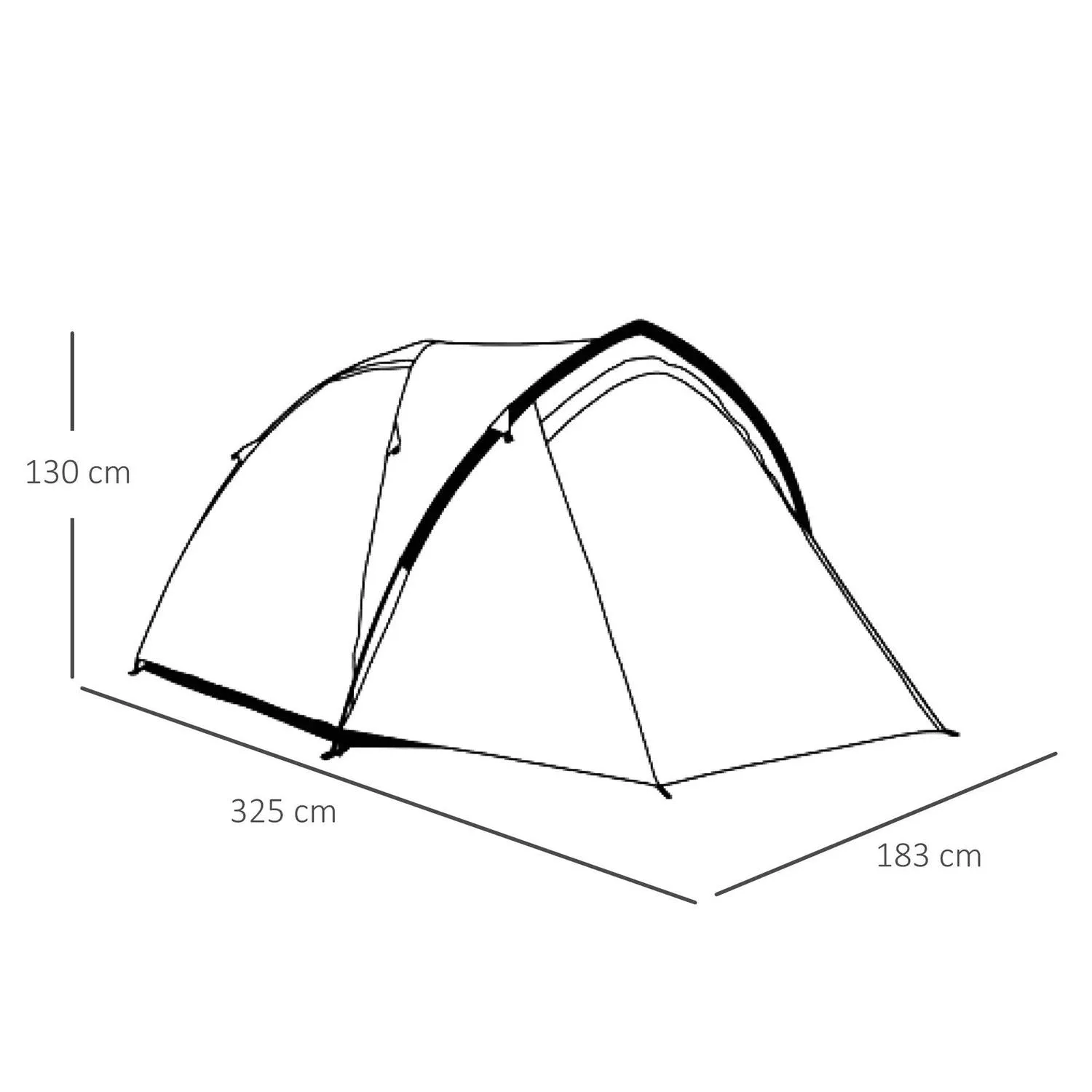3-4 Waterproof For Green With Person Outsunny Dome Trustworthy Large Tent Family Versatile Windows