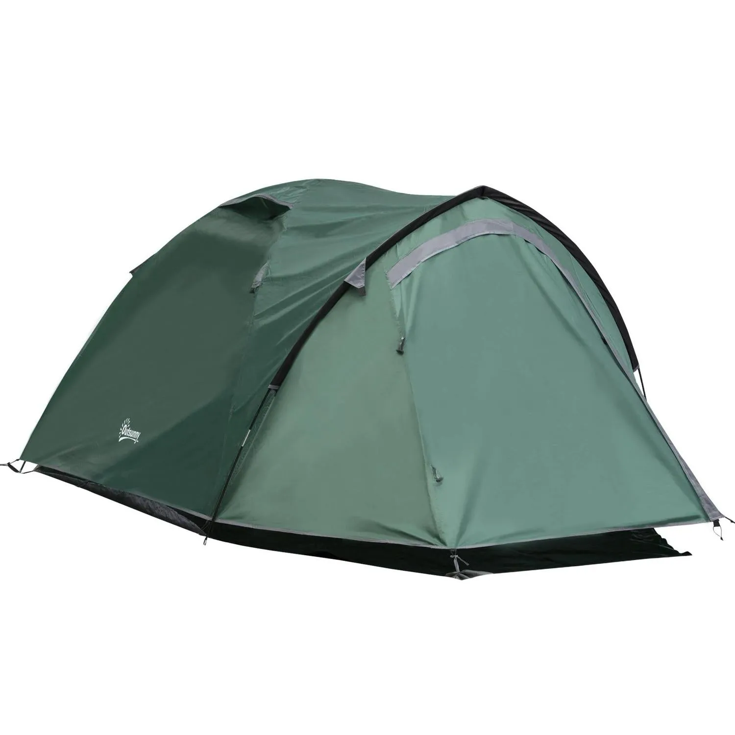 3-4 Waterproof For Green With Person Outsunny Dome Trustworthy Large Tent Family Versatile Windows