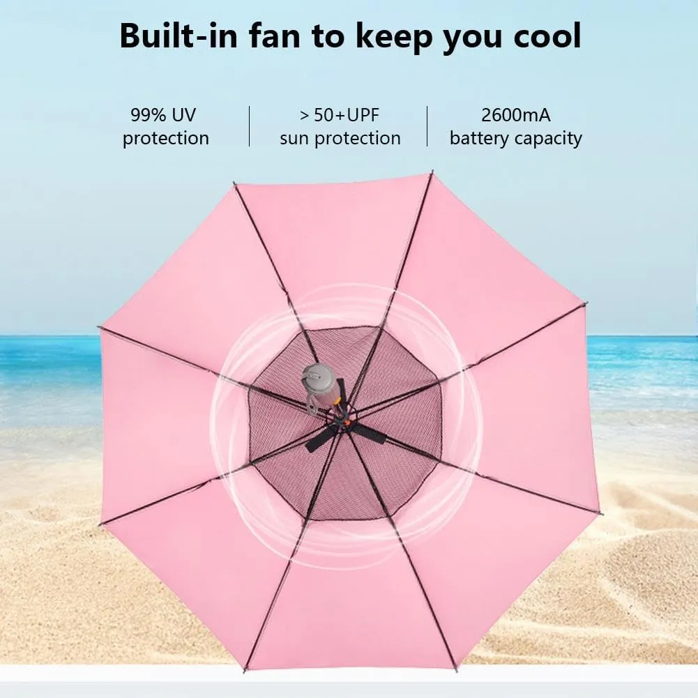 3 in 1 Umbrella with Fan, UV Blocking Umbrella with Fan, Umbrella With Fan And Mist Spray, Misting Umbrella With Fan, USB Rechargeable Sun Umbrella, Cooling Umbrella with Fan for Summer