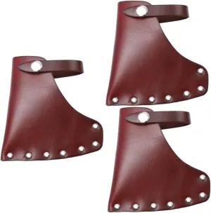 3 Pcs Survival Hatchet Axe Cover Cowhide Protective Casing Case for Sleeve