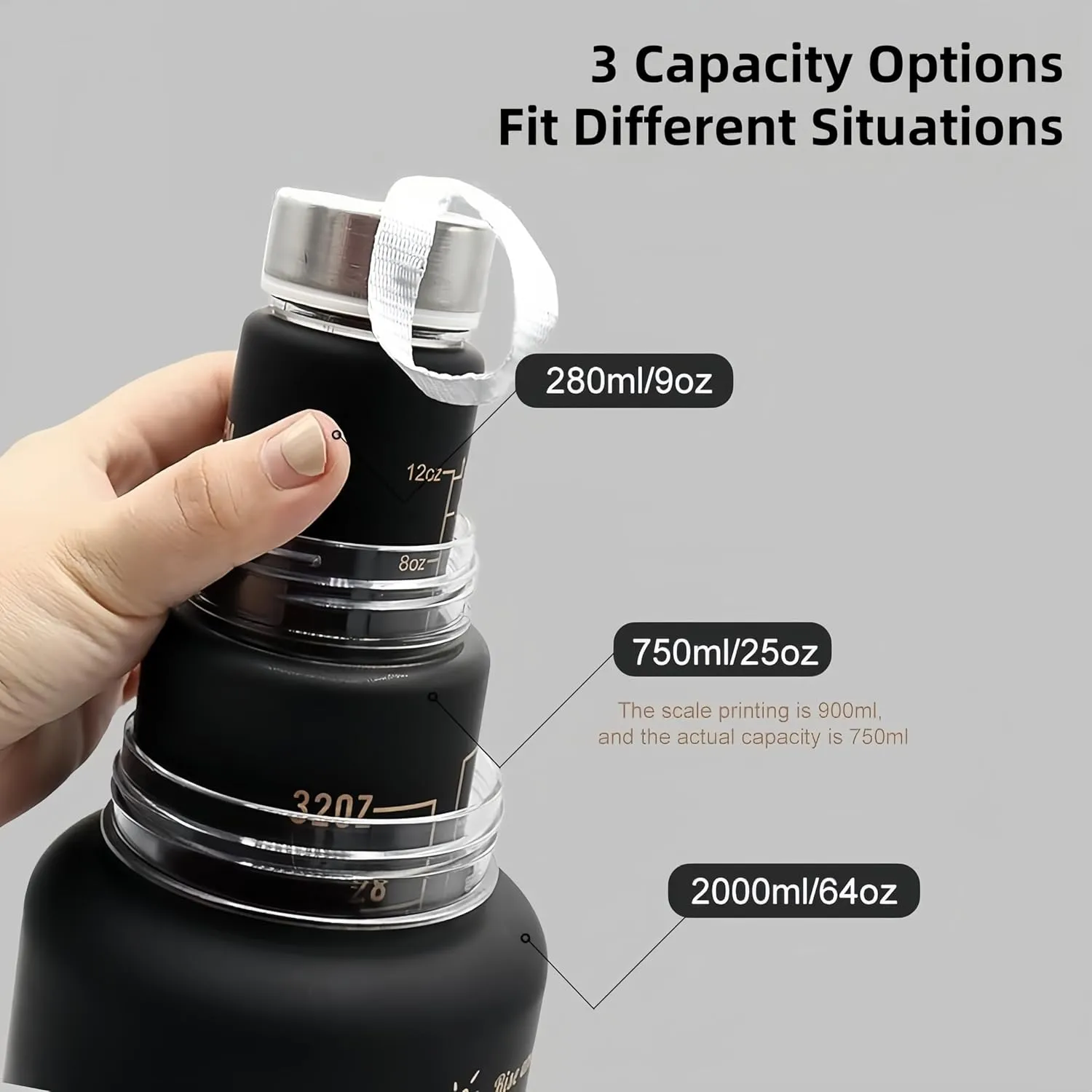 3-Piece Motivational Water Bottle Set: 9oz, 25oz, 64oz. Leakproof, BPA-Free, with Straw. Lightweight, Gradient Design. Great for Gym & Outdoor (Gradient Pink)