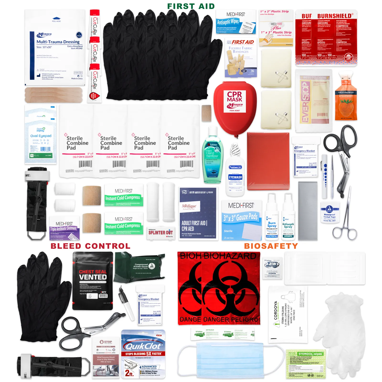 3 Shelf Compliance First Aid PPE Bleeding Kit