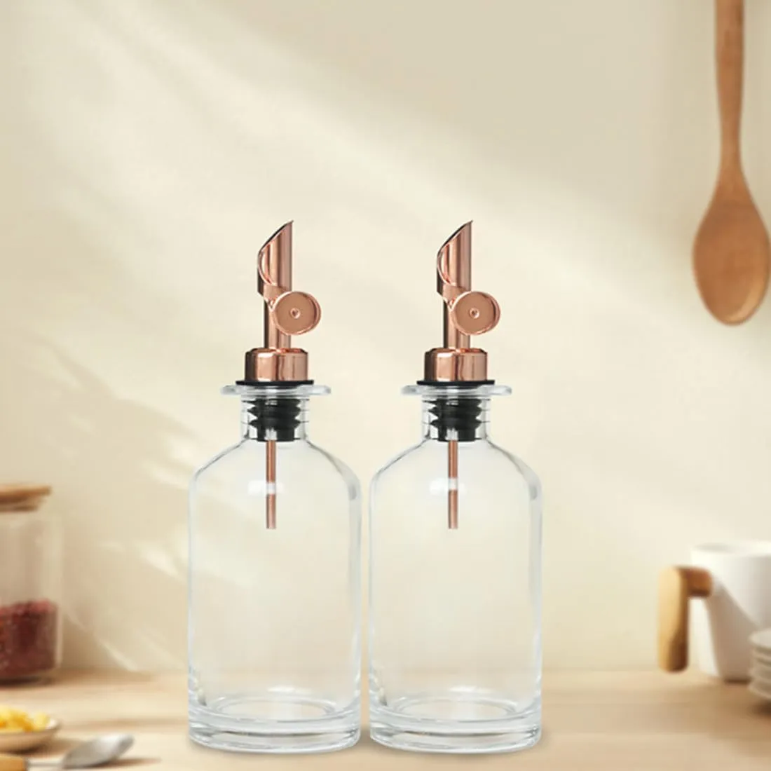 304 Stainless Steel Olive Oil Dispenser - Automatic Pour Spout, Leak-Proof Design for Vinegar, Wine, Soybean & More, Durable & Easy-Use Bottle Pourer (4-Pack,Colorful)