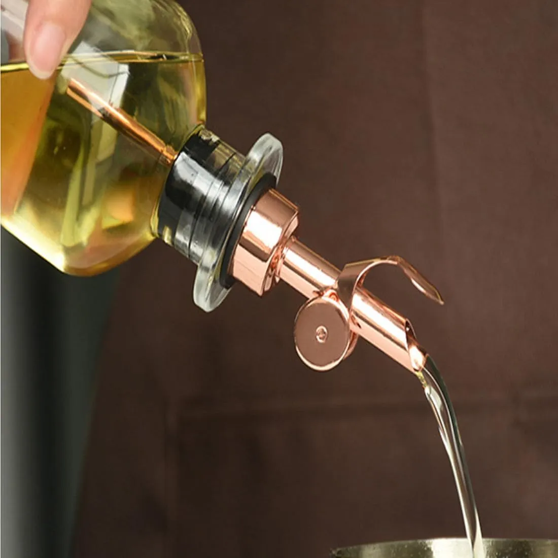 304 Stainless Steel Olive Oil Dispenser - Automatic Pour Spout, Leak-Proof Design for Vinegar, Wine, Soybean & More, Durable & Easy-Use Bottle Pourer (4-Pack,Colorful)