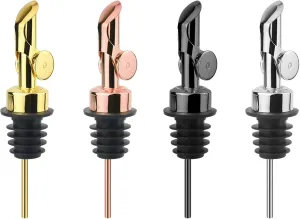 304 Stainless Steel Olive Oil Dispenser - Automatic Pour Spout, Leak-Proof Design for Vinegar, Wine, Soybean & More, Durable & Easy-Use Bottle Pourer (4-Pack,Colorful)