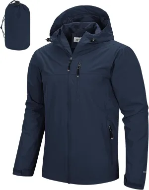 33,000ft Men's Packable Rain Jacket Lightweight Rain Shell Jacket with Hood Waterproof Raincoat for Cycling