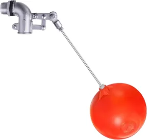 3/4 Inch Stainless Steel Float Valve for Water Tank, Heavy-Duty Design with Adjustable Angle Rod for Water Level Control, Includes 6 Inch Float Ball – Ideal for Water Troughs
