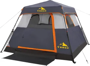 3/4 Person/6 Person Camping Tent Fast Cabin Tent with Instant Setup Tent, Weatherproof Tent Easy Quick Set Up & Pop Up in 60 Seconds with Rainfly Backpack for Family Camping,Upgraded Ventilation