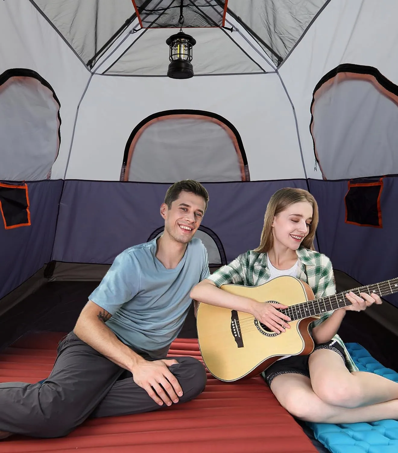 3/4 Person/6 Person Camping Tent Fast Cabin Tent with Instant Setup Tent, Weatherproof Tent Easy Quick Set Up & Pop Up in 60 Seconds with Rainfly Backpack for Family Camping,Upgraded Ventilation