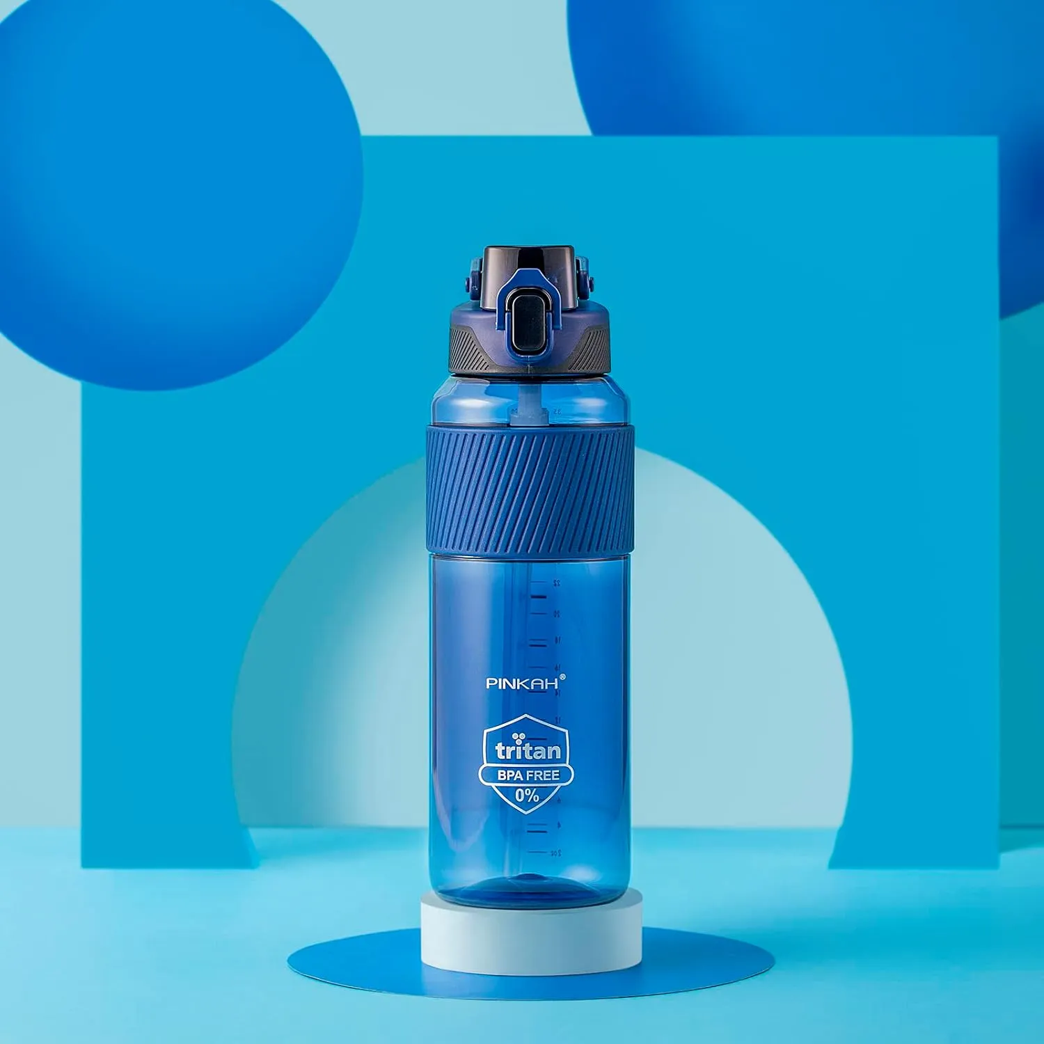 35oz Water Bottle with Straw, BPA Free & Leakproof, Tritan Sports Water Bottle with Handle for Gym Workout, Dark Blue