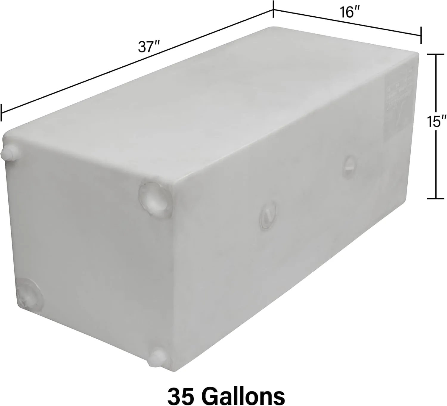 36 Gallon RV Fresh Water Tank, Potable Water Storage Tank for Drinking, Cooking, Cleaning, Showering, for Campers, Trailers, Motorhomes, RVs, Cube Shape, 37" x 16" x 15" (WT-5549)