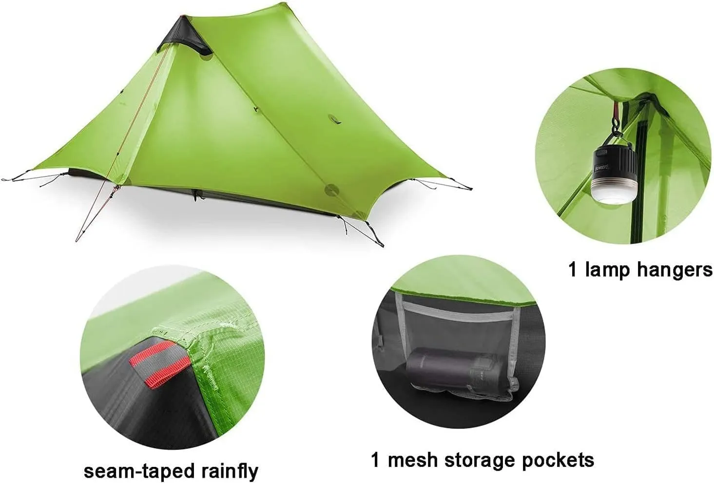 3F UL Gear Lanshan PRO Lanshan Ultralight Tent 3-Season Backpacking Tent for 1-Person or 2-Person, Waterproof Professional Tents for Camping, Trekking, Kayaking, Climbing