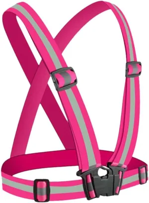 3xElastic Running Reflective Vest Adjustable for Night Walking Cycling Pink