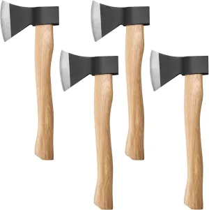 4 Pack Throwing Axes 14 Inch Throwing Hatchets High Carbon Steel and Wooden Handle Viking Throwing Axe for Adults Axe Throwing Recreation and Competition