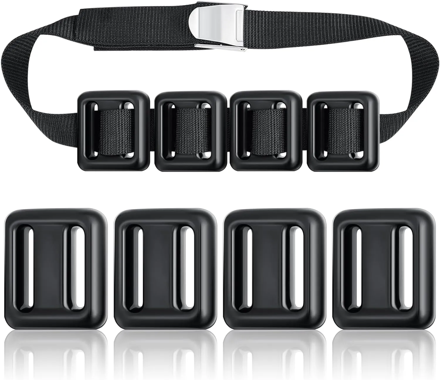 4 Pcs Dive Weights Belt for Scuba Diving Coated Dive Weights Nylon Dive Belt with Metal Quick Release Buckle for Free Diving Spear Fishing