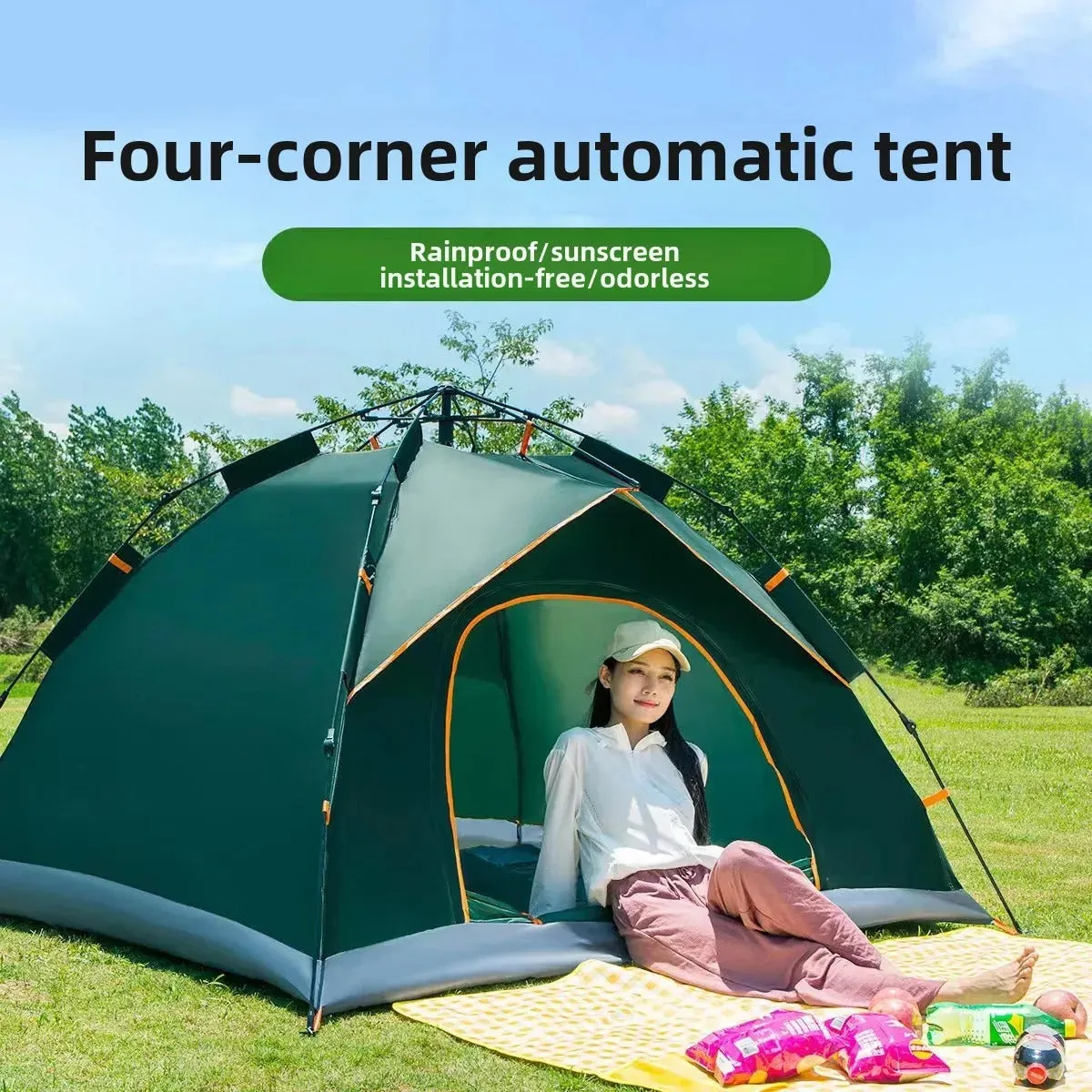 4 Person Fully Automatic High Quality Auto Camping Tent