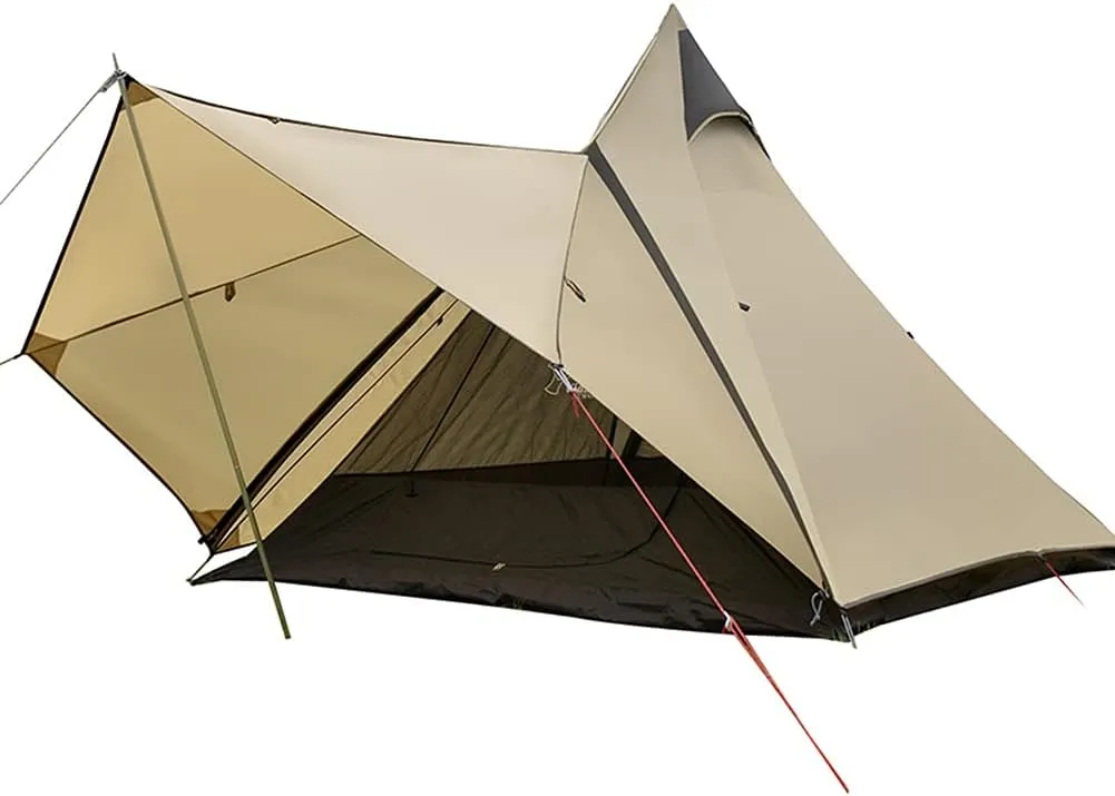 4 Person Tent for Camping Pyramid Teepee Tent Outdoor Portable Double Layers Indian Tipi Tent for Outdoor Family Hiking Yurt Tent