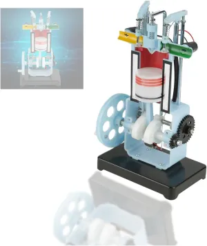 4 Stroke Hand Crank Model, Model Engine Kit For Adults Working Engine Model Kit For Physics Mechanics Experiment Teaching Instrument Easy To Assemble