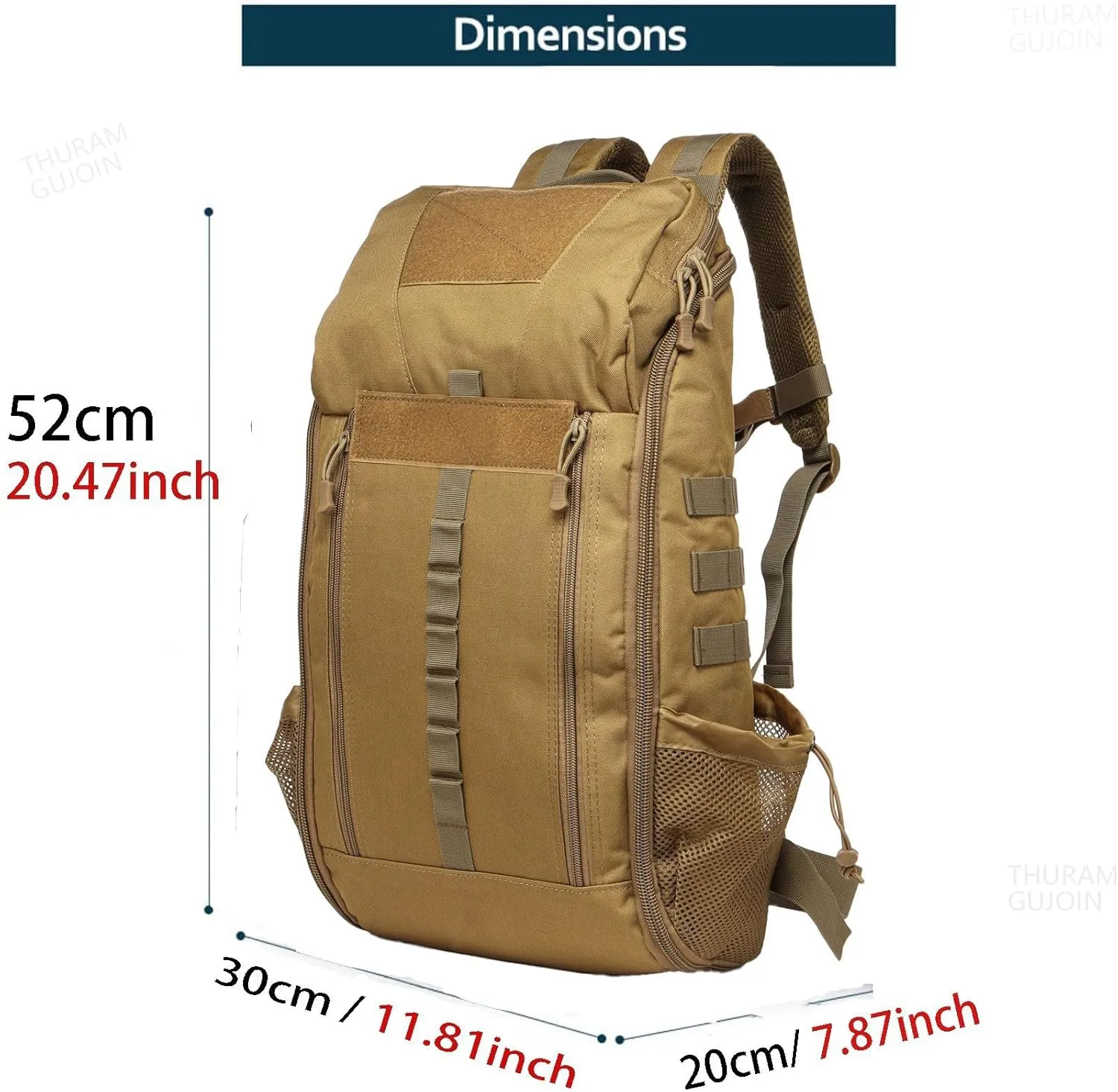 40L Waterproof Tactical Medical Backpack First Aid Bag for Hiking Trekking Hunting Fishing Camping Outdoor Sports (Khaki)