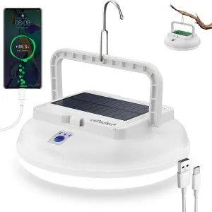 4500LM Solar Camping Light - Portable Camping Lantern Hanging IPX4 Waterproof Tent Lights, Bright USB Rechargeable Lamp for Outdoor Camping, Canopy, Hurricane Emergency, Power Outages