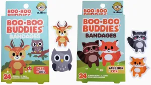 48-Pack Animal-Themed Bandages Bundle – Includes Deer, Owl, Raccoon, and Fox Designs – Hypoallergenic, Latex-Free, Gentle Adhesive for Kids – Fun First Aid for Minor Cuts and Wounds, Great for Travel