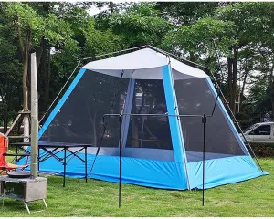 5-8 Person Camping Tent Waterproof Pop Up Tent with Zipped Double Door and Carrying Bag Instant Family Tent for Outdoor Camping, Fishing, BBQ